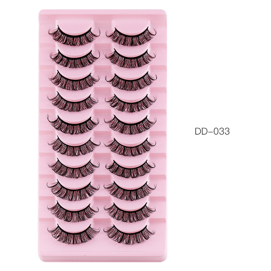 10 Pairs Of Russian Curling False Eyelashes Thick Curling Eyelashes Natural Eyelashes, Specifications: DD-33