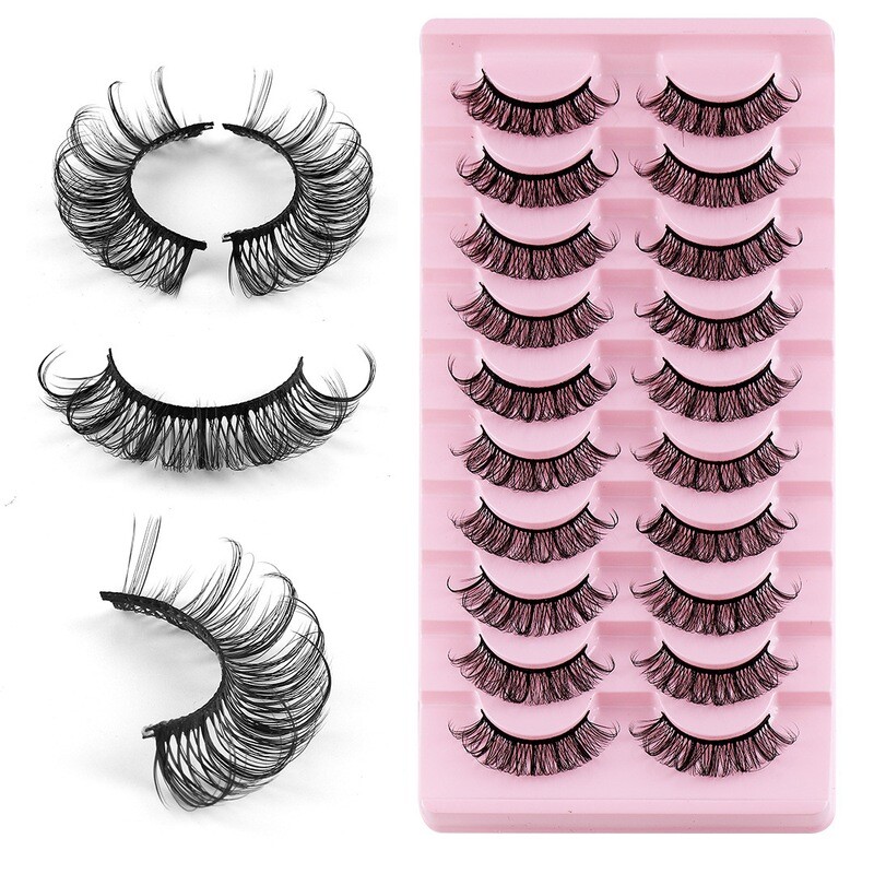 10 Pairs Of Russian Curling False Eyelashes Thick Curling Eyelashes Natural Eyelashes