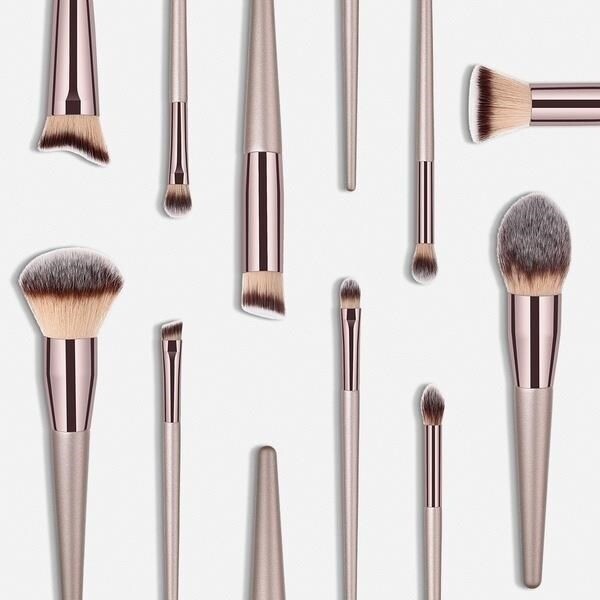 New 10 Wooden Handle Makeup Loose Powder Eyeshadow Brushes Practicality Simple Square