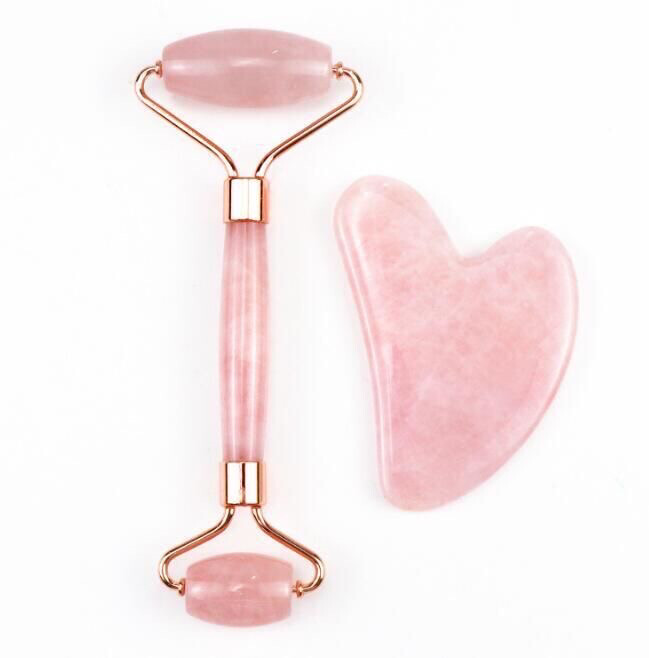 Facial Eye Roller Massage Stick , Beauty massager, Specifications: Pink double rollers + heart-shaped plate (boxed)