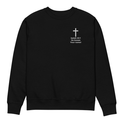 He Knows Your Name | Embroidered Scripture Sweater | Walk With God