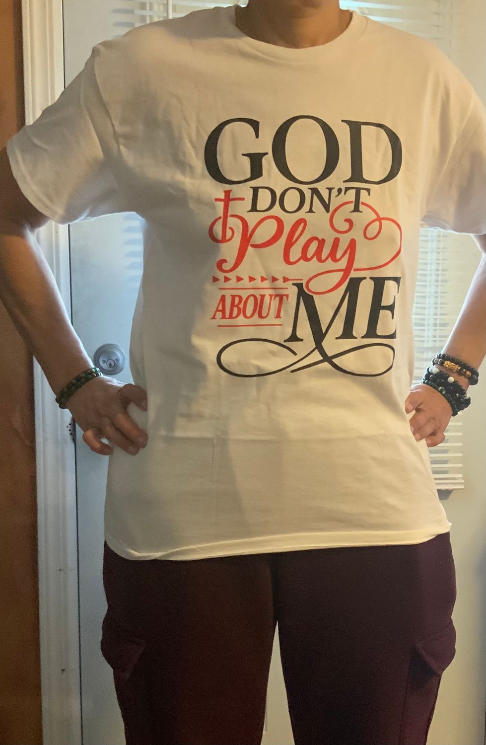 T-shirt with dtf God don't play about me T-shirt with dtf God don't play about me