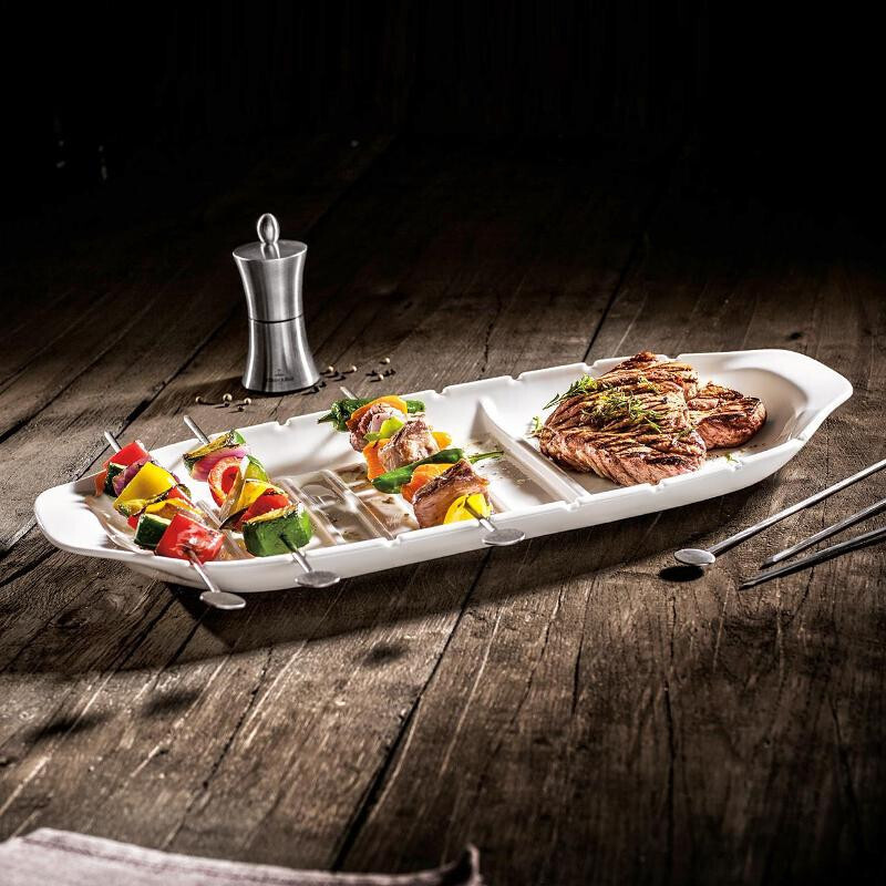 Villeroy &amp; Boch BBQ Passion Menu platter XL with skewer section 52x22 cm