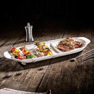 Villeroy &amp; Boch BBQ Passion Menu platter XL with skewer section 52x22 cm