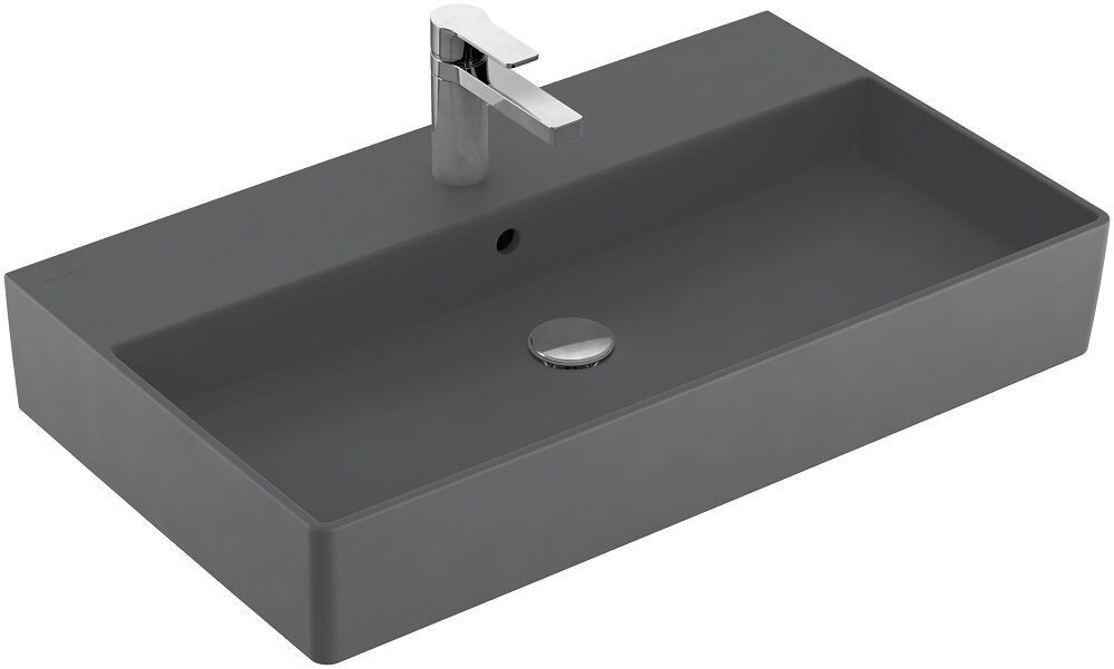 Villeroy &amp; Boch Memento 2.0 Washbasins  800 x 470 x 140 mm  Graphite CeramicPlus  with overflow  po…