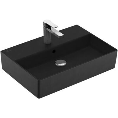 Villeroy &amp; Boch Memento 2.0 Washbasins  600 x 420 x 135 mm  Ebony CeramicPlus  with overflow  polis…
