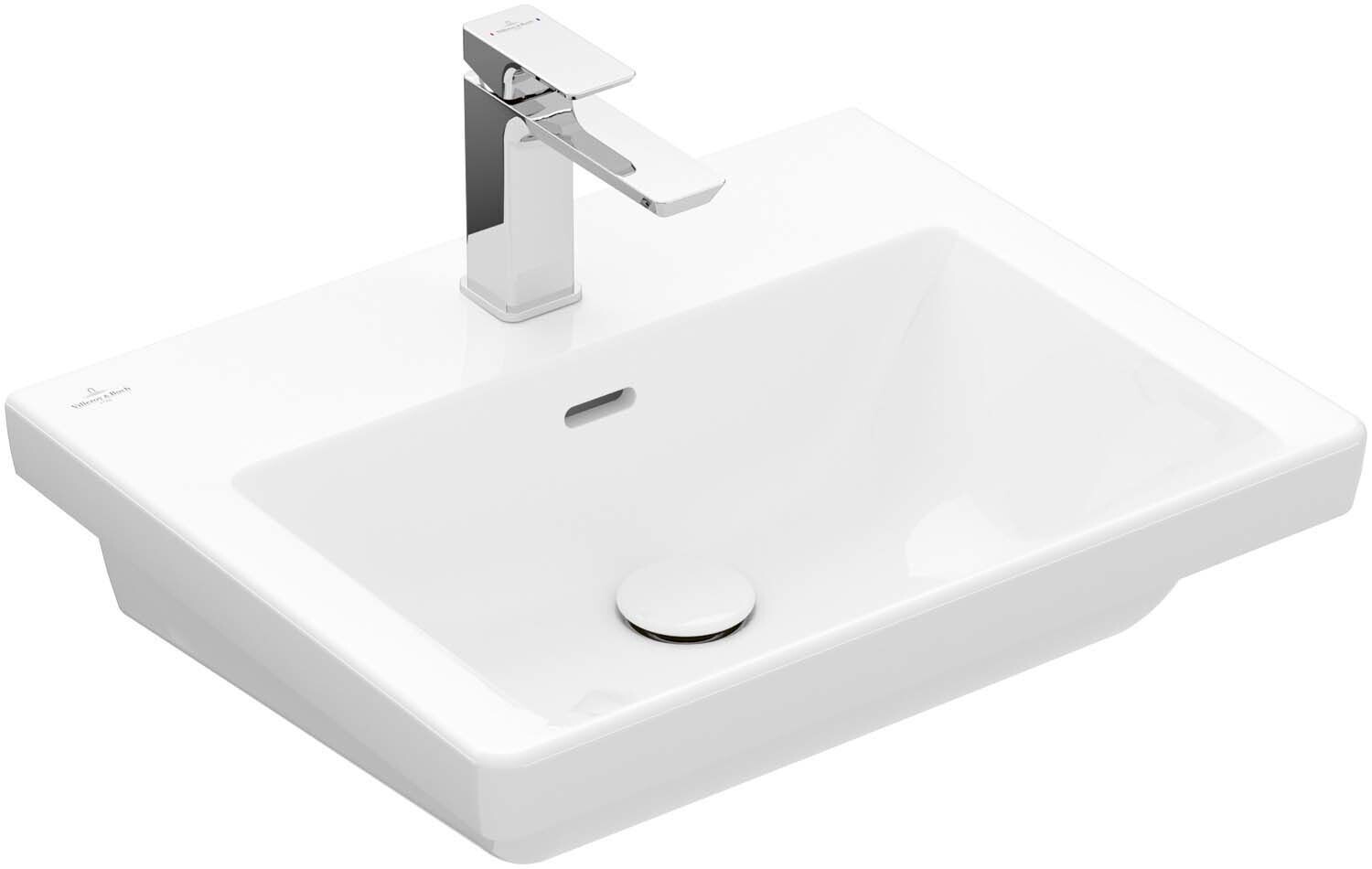 Villeroy &amp; Boch Subway 3.0 Washbasins  550 x 440 x 165 mm  White Alpin CeramicPlus  with overflow