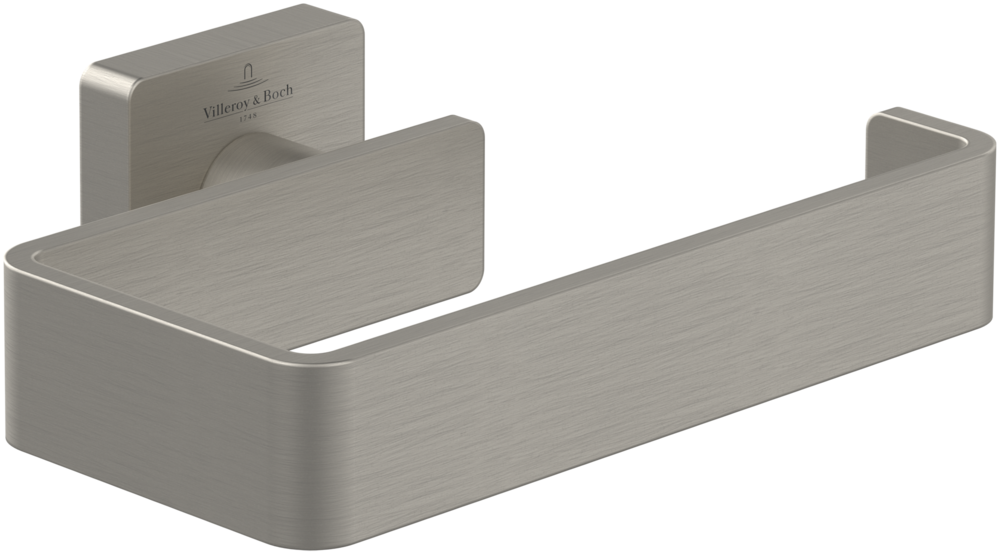 Villeroy &amp; Boch Elements - Striking Toilet roll holder without cover  135 x 93 x 45 mm  Brushed Nic…