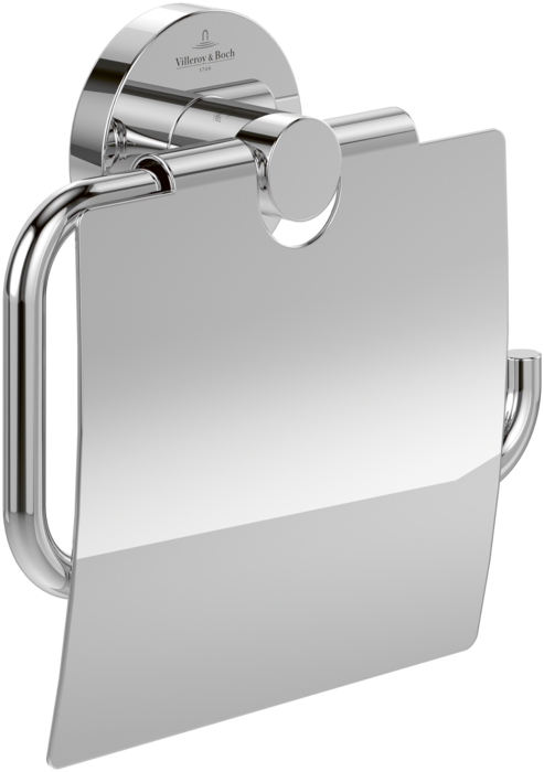 Villeroy &amp; Boch Elements - Tender Toilet roll holder with cover  134 x 38 x 132 mm  Chrome