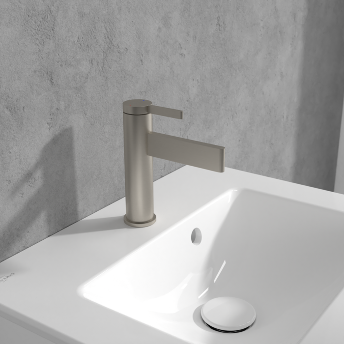 Villeroy &amp; Boch Dawn Single-lever basin mixer without waste  Brushed Nickel Matt