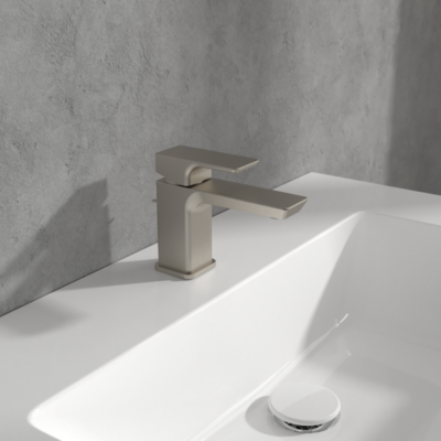 Villeroy &amp; Boch Subway 3.0 Single-lever basin mixer with draw bar outlet fitting  Brushed Nickel Ma…