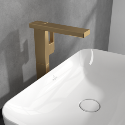 Villeroy &amp; Boch Mettlach Tall single-lever basin mixer without waste  Brushed Gold
