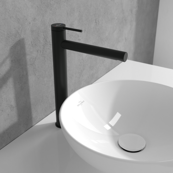 Villeroy &amp; Boch Loop &amp; Friends Tall single-lever basin mixer without waste  Matt Black