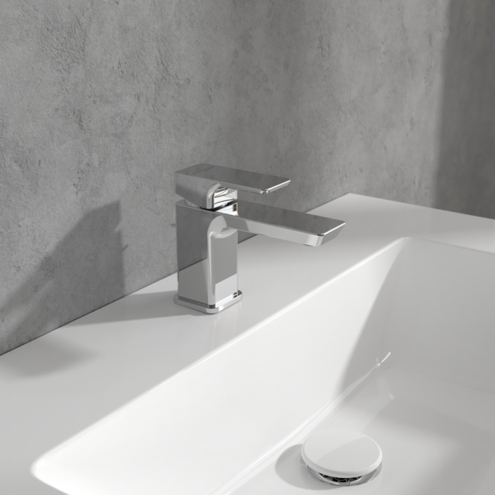 Villeroy &amp; Boch Subway 3.0 Single-lever basin mixer with draw bar outlet fitting  Chrome