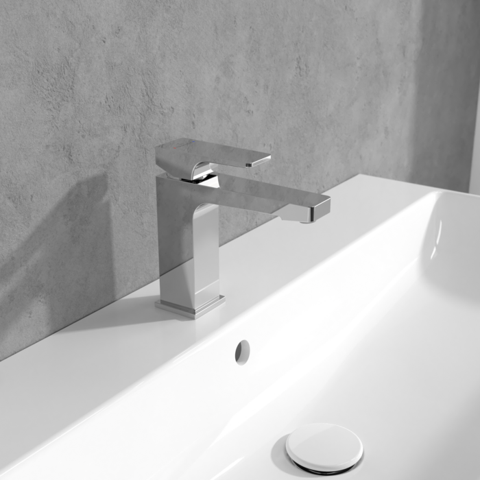 Villeroy &amp; Boch Architectura Square Single-lever basin mixer with draw bar outlet fitting  Chrome