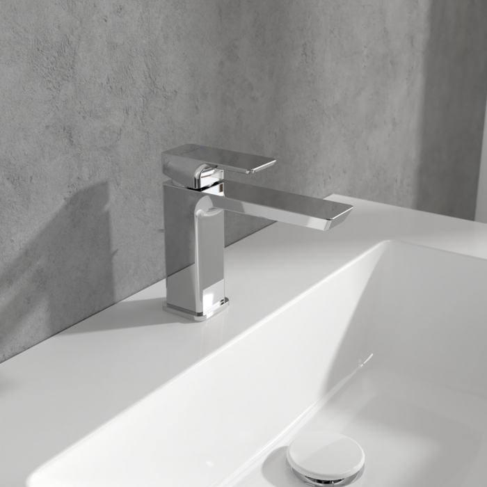 Villeroy &amp; Boch Subway 3.0 Single-lever basin mixer with draw bar outlet fitting  Chrome