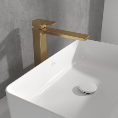 Villeroy &amp; Boch Subway 3.0 Tall single-lever basin mixer without waste  Brushed Gold