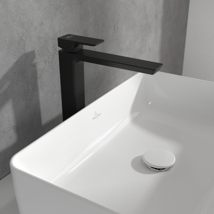 Villeroy &amp; Boch Subway 3.0 Tall single-lever basin mixer without waste  Matt Black