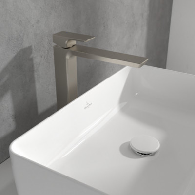 Villeroy &amp; Boch Subway 3.0 Tall single-lever basin mixer without waste  Brushed Nickel Matt
