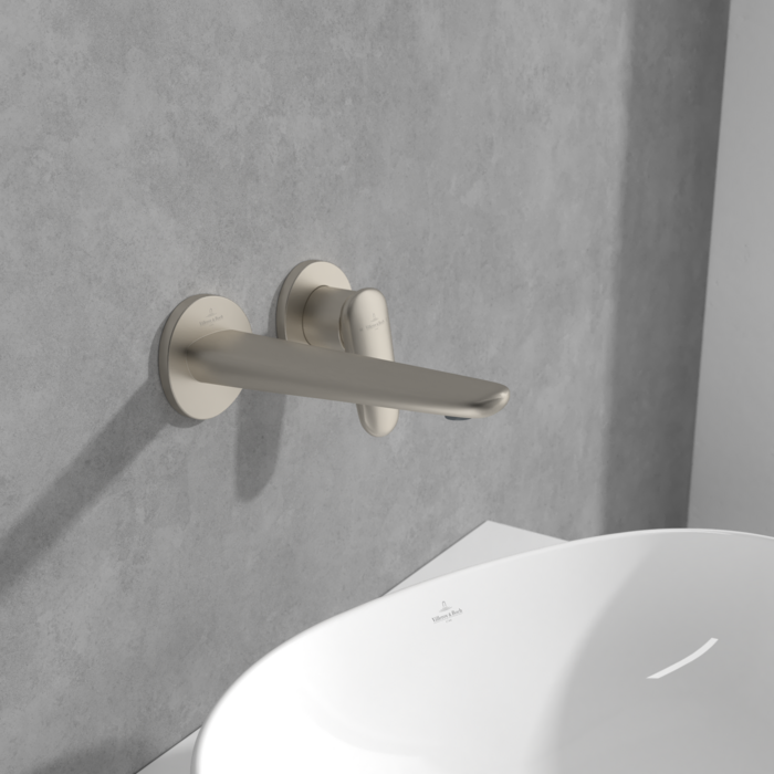 Villeroy &amp; Boch Antao Two-hole single-lever basin mixer without waste  Brushed Nickel Matt