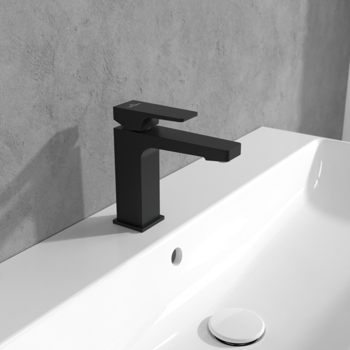 Villeroy &amp; Boch Architectura Square Single-lever basin mixer without waste  Matt Black