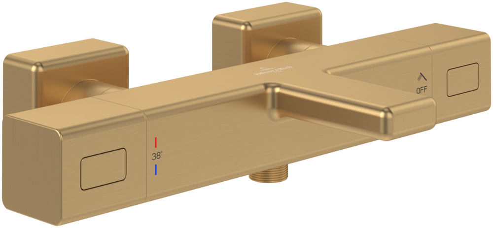 Villeroy &amp; Boch Universal Taps &amp; Fittings Bath thermostat for Bathtub Angular  Brushed Gold