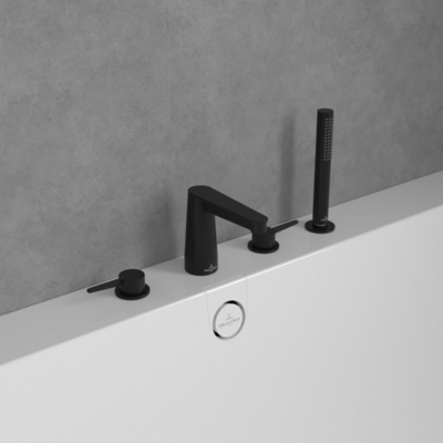 Villeroy &amp; Boch Conum Four-hole bath rim mixer  Matt Black