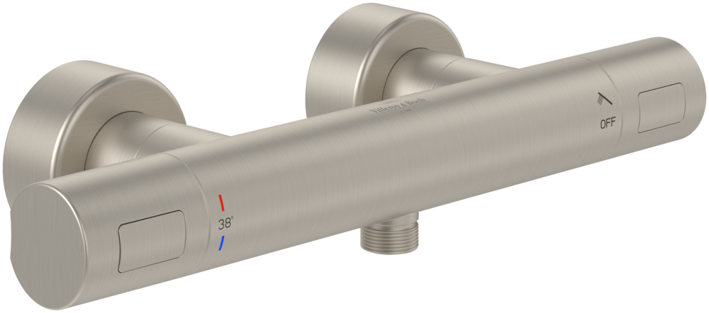Villeroy &amp; Boch Universal Taps &amp; Fittings Shower thermostat for Shower Round  Brushed Nickel Matt