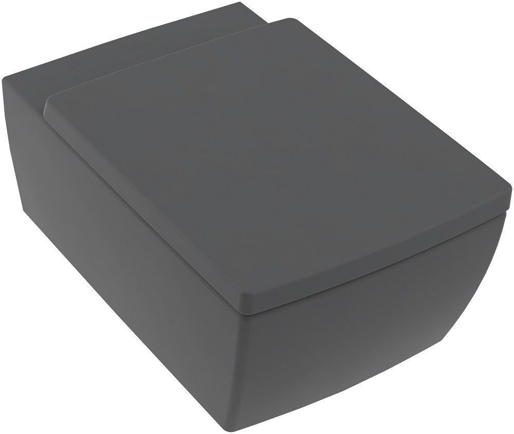 Villeroy &amp; Boch Memento 2.0 Washdown toilet  rimless  wall-mounted  Graphite CeramicPlus (4633R0I4)