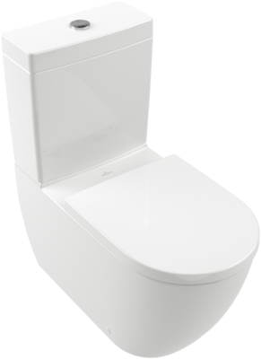 Villeroy &amp; Boch Subway 3.0 Washdown toilet for close-coupled WC-suite  rimless  floor-standing  wit…