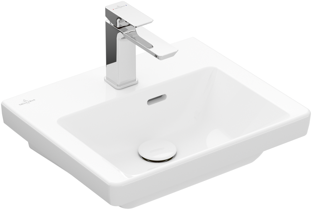 Villeroy &amp; Boch Subway 3.0 Handwashbasin  450 x 370 x 145 mm  White Alpin CeramicPlus  with overflow
