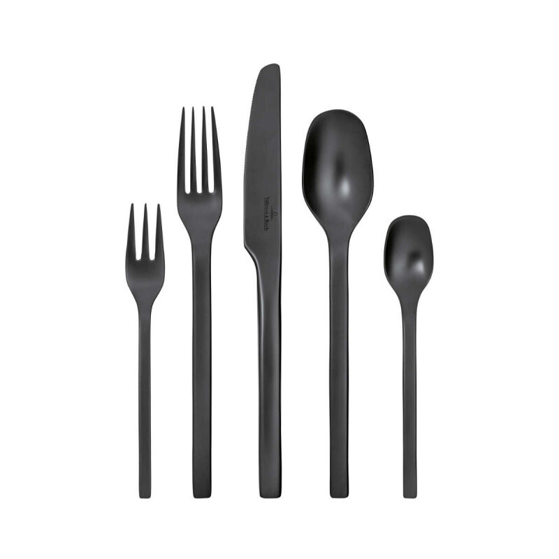 Villeroy &amp; Boch Manufacture Rock table cutlery  for 4 people  20 pieces  Black