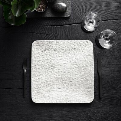 Villeroy &amp; Boch Manufacture Rock Blanc square serving/gourmet plate  white  32.5 x 32.5 x 1.5 cm