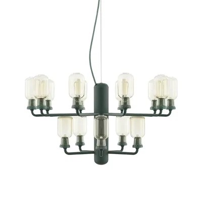 Normann Copenhagen Amp chandelier  small  gold-green