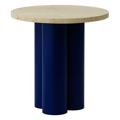 Normann Copenhagen Dit table  bright blue-light travertine