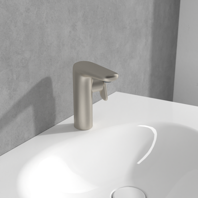Villeroy &amp; Boch Antao Single-lever basin mixer with push-open waste  Brushed Nickel Matt