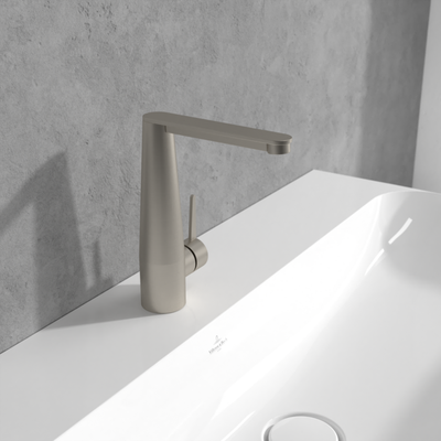 Villeroy &amp; Boch Conum Single-lever basin mixer with push-open waste  Brushed Nickel Matt