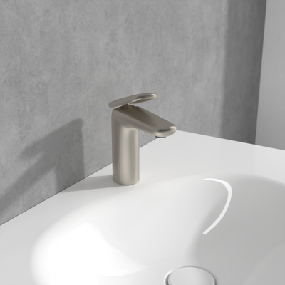 Villeroy &amp; Boch Antao Single-lever basin mixer with push-open waste  Brushed Nickel Matt