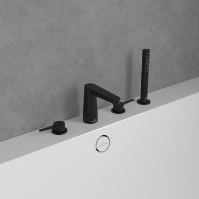 Villeroy &amp; Boch Conum Four-hole bath rim mixer  Matt Black