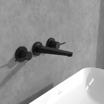 Villeroy &amp; Boch Conum Three-hole basin mixer without waste  Matt Black