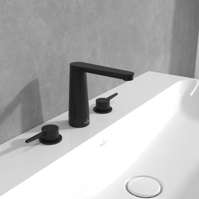 Villeroy &amp; Boch Conum Three-hole basin mixer without waste  Matt Black