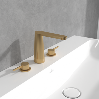 Villeroy &amp; Boch Conum Three-hole basin mixer without waste  Brushed Gold