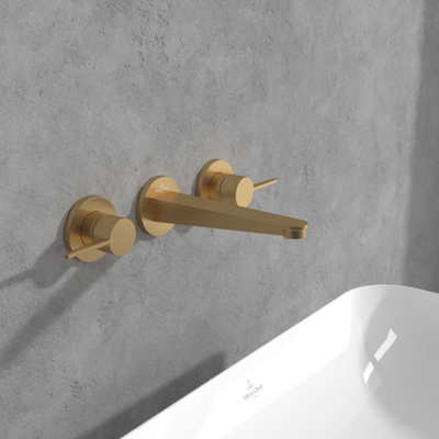 Villeroy &amp; Boch Conum Three-hole basin mixer without waste  Brushed Gold