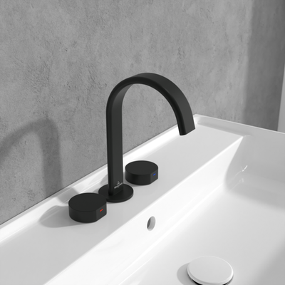 Villeroy &amp; Boch Dawn Wall-mounted washbasin spout set without waste  Matt Black