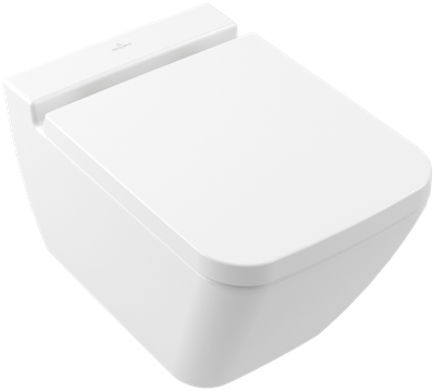 Villeroy &amp; Boch Finion Washdown toilet  rimless  wall-mounted  Stone White CeramicPlus (4664R0RW)