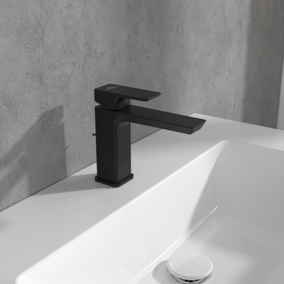 Villeroy &amp; Boch Subway 3.0 Single-lever basin mixer with draw bar outlet fitting  Matt Black