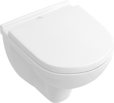 Villeroy &amp; Boch O.novo Washdown toilet Compact  rimless  wall-mounted  White Alpin CeramicPlus (568…