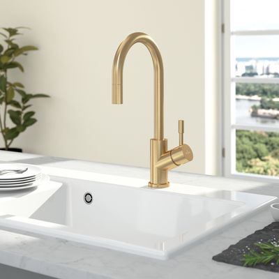 Villeroy &amp; Boch Umbrella Flex Kitchen tap, Gold Matt
