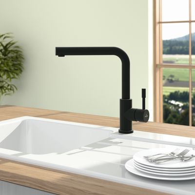 Villeroy &amp; Boch Steel Shower Window Kitchen tap, Matt Black