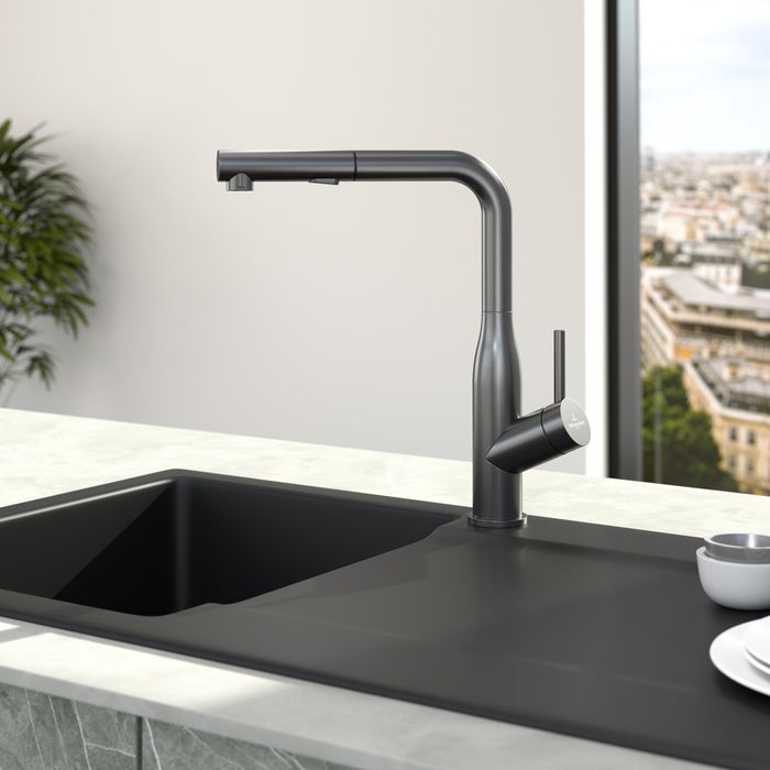 Villeroy &amp; Boch Subway Style Shower Kitchen tap, Anthracite